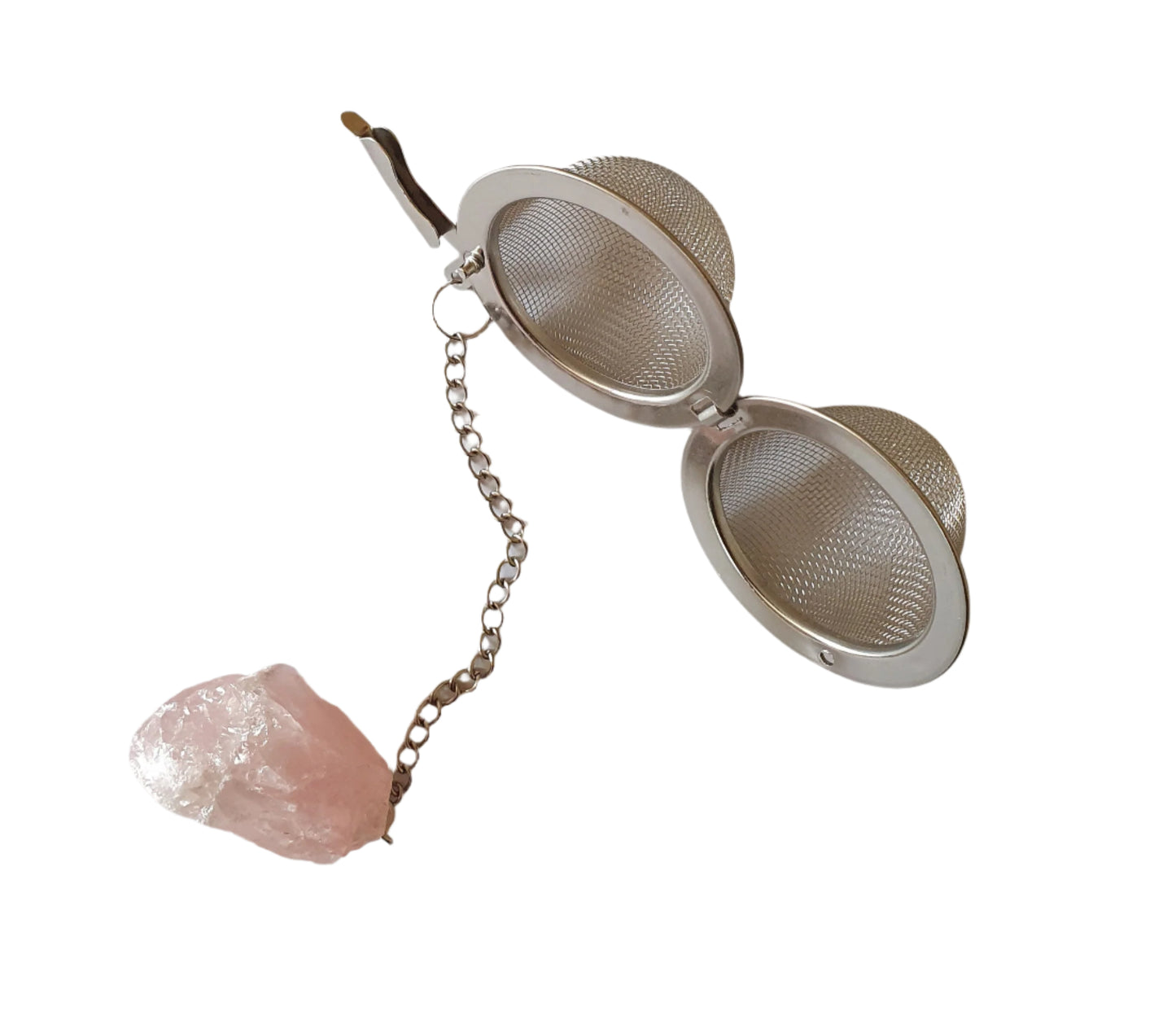 Rose Quartz Raw Gemstone Tea Strainer