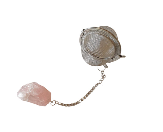 Rose Quartz Raw Gemstone Tea Strainer